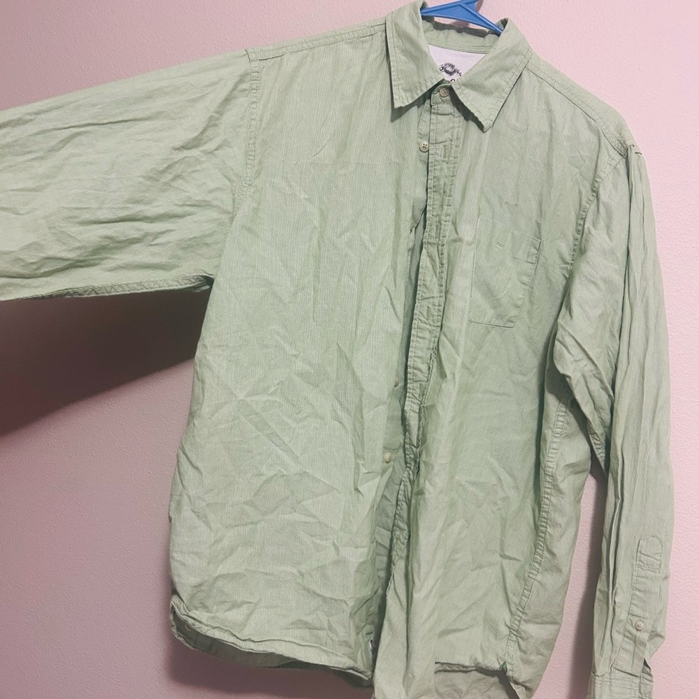 Green button down